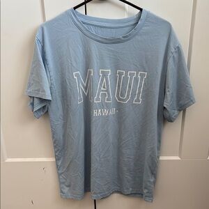Women’s Blue Maui Graphic Oversized T-Shirt
